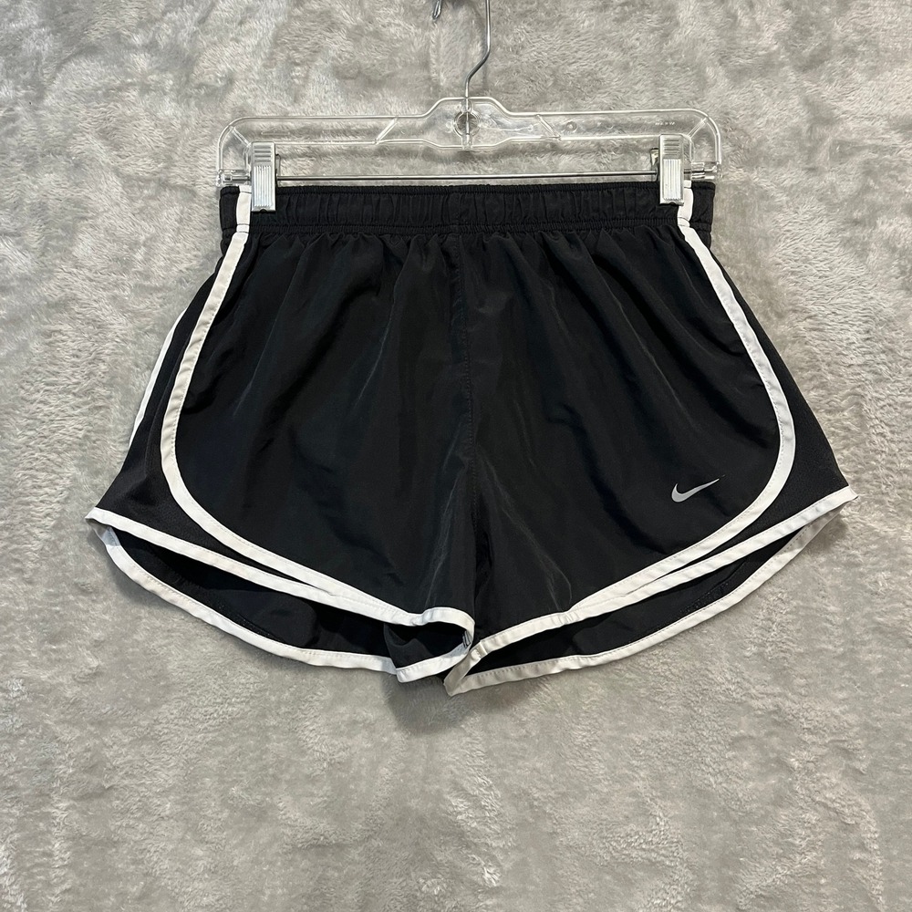 Nike Dri-FIT Tempo Running Shorts Womens Medium Black White Athletic‎ Workout